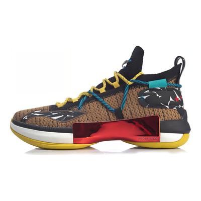 Li Ning Flash 6 Premium Trend Shock Absorption Anti-Slip Wear-Resistant Balance Mid-Top Basketball Shoes Men Basketball Shoes Black Brown ABAQ001-7