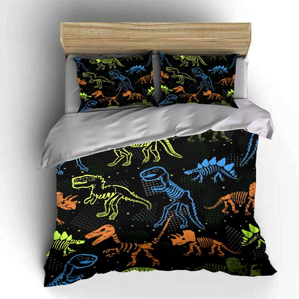 Dinosaur Fossil Pattern Outfit Set Exquisite Three-Piece Bedding Set Gift For Kids And Adults