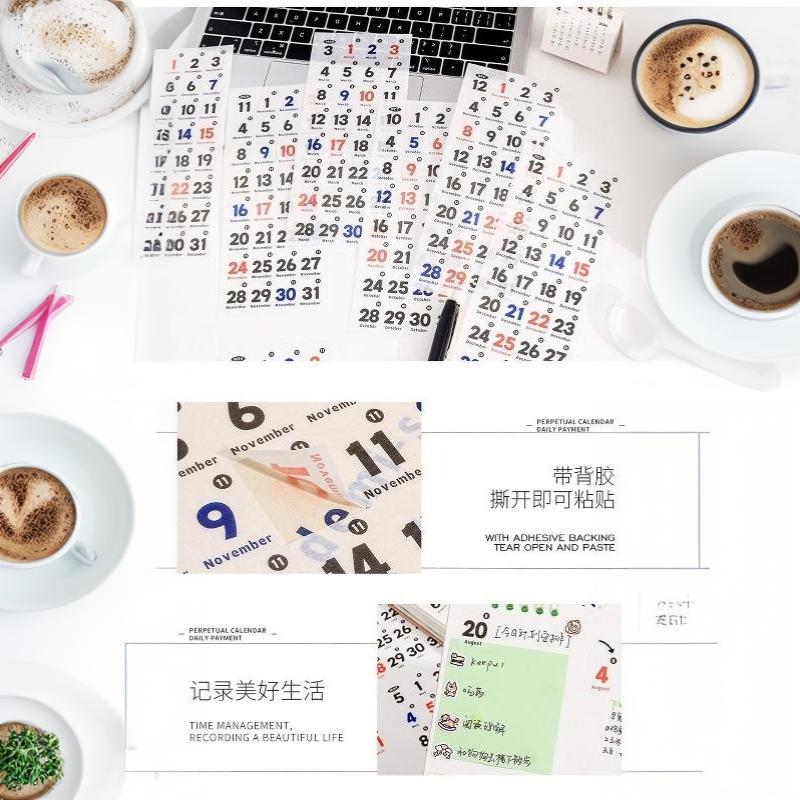 365 Dni Etykiety z Datą Naklejki dla Zwierząt - Wodoodporne Naklejki Wycinane do Planera Dziennika Scrapbookingu Dekoracja Ręcznego Konta DIY