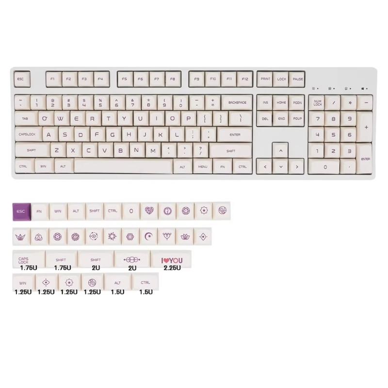 XDA Profile Keycaps In Milk Purplee PBT Material Ball Cap Design Hot Sublimation 137Keys For Multiple Layouts Including 75 68 980 87
