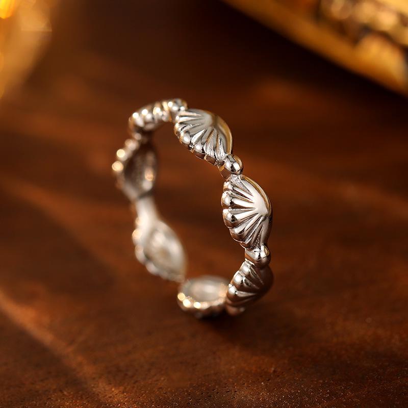 

Кольцо из серебра 925 пробы Banyan Tree с ракушкой - Корейская мода, открытый дизайн для указательного пальца для женщин Adjustable Opening