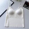 Lace Sexy Liquid Foundation Suspender Small Vest Women's Belly Cover with Chest Pad Beautiful Back Wear Inside Top White Underwear