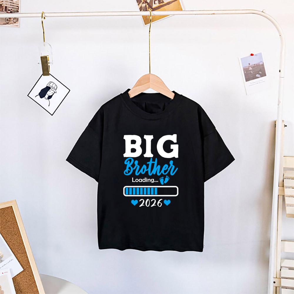 Big Brother Est 2026 Print Kids Shirts New Baby Announcement Clothes Big Brother T-shirt Baby Reveal Party Outfit Child Tee Tops