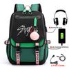 Korean Stray Kids Backpack Student Bag Men'S And Women'S Fashion Backpack Travel Bag Usb Computer Bag