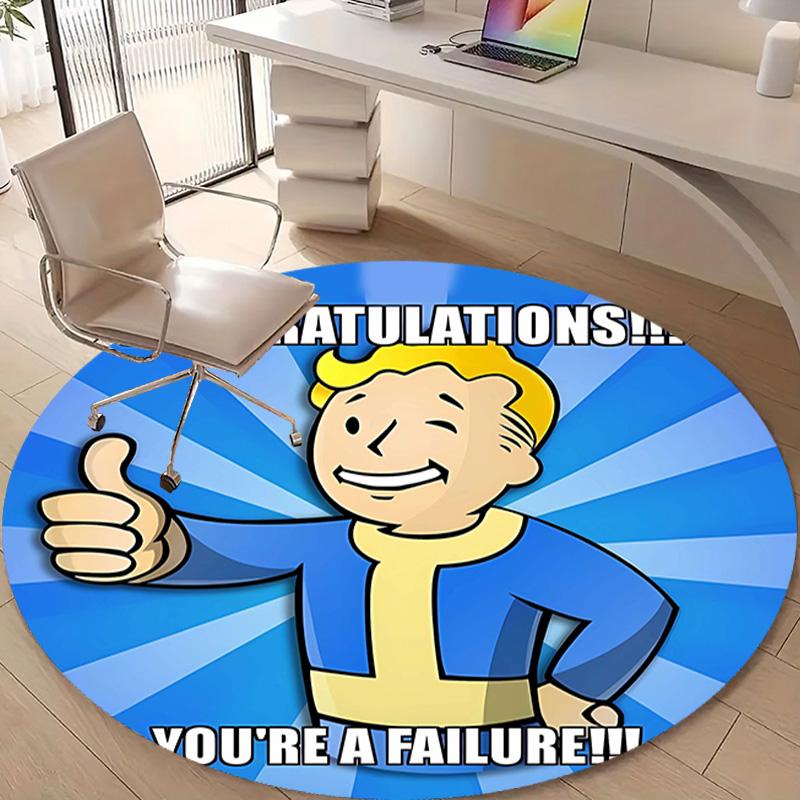 1pc NUKA-BOMBS Fallout1 Design Printed Area Round Carpet for Bedroom Living Room Home Decor Rugs Mat Non Slip Mat Rug for Bedside