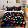 Colorful Abstract Decoration Set Bedding Set with 1 Duvet Cover 2 Pillowcases Single Double King Queen, Gift