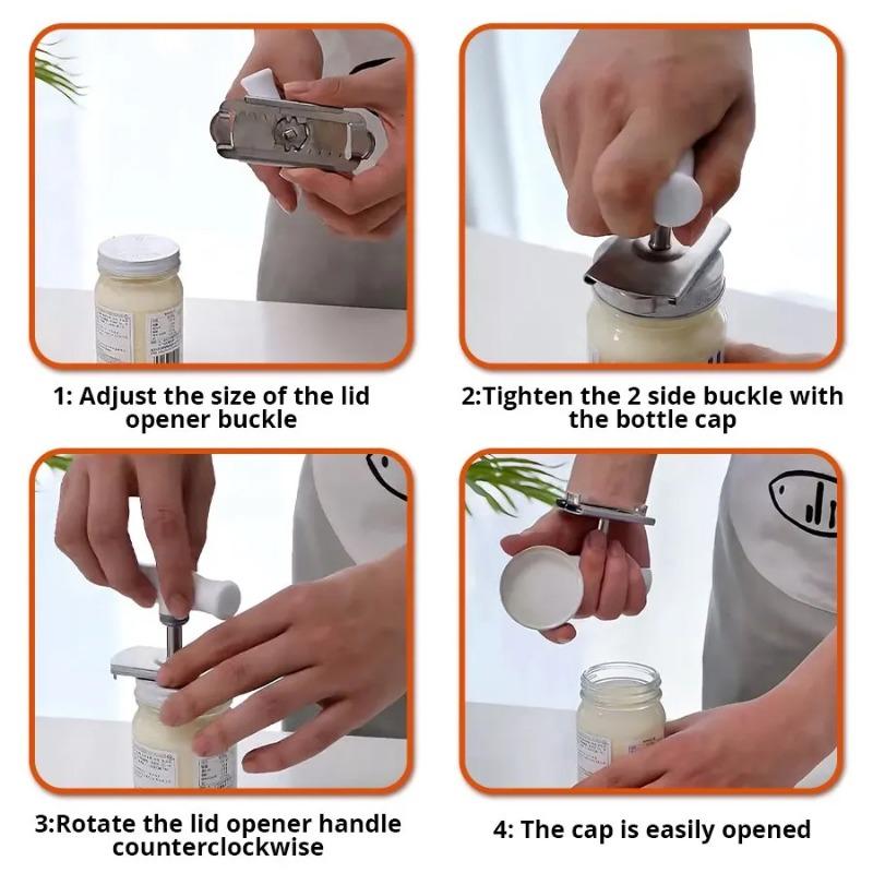 Kitchen Gadgets Capping Tool Can Opener Glass Can Opener Portable Lid Opener Adjustable Can Opener Glasses Jar Lid Opener