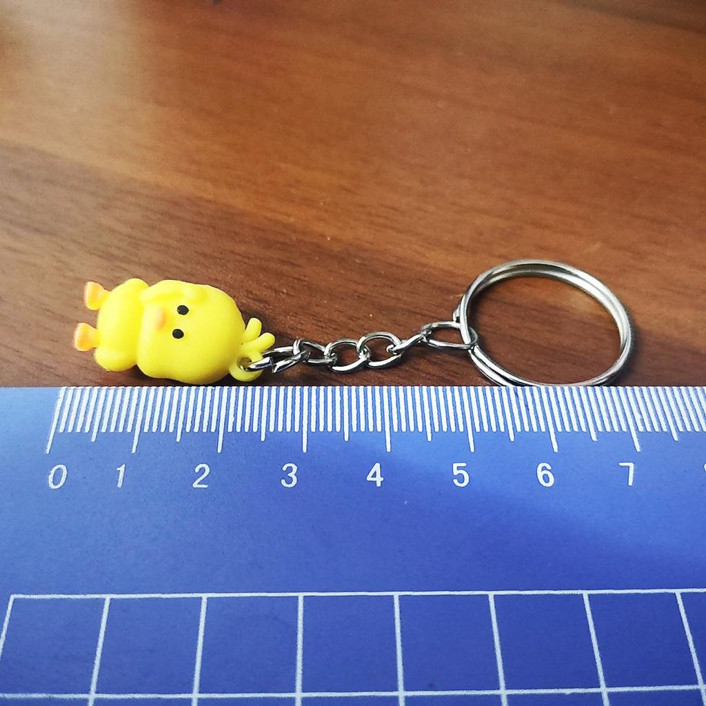 10 Pcs Yellow Rubber Ducky Keychains Duck Key Chains Mini Cute Novelty Key Rings Bag Pendants Car Pendants with Yellow Duck for Kids
