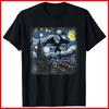 Mothman Sternenklare Nacht Vintage Kunst Tolle Tier Monster Schwarzes Baumwoll T-Shirt Unisex T-Shirt