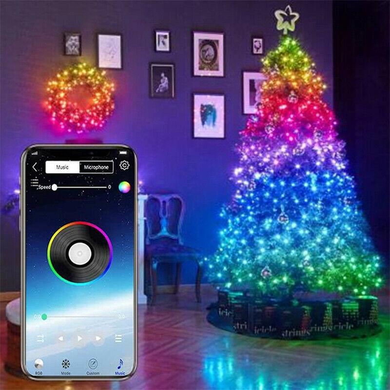 2020 Xmas Christmas Tree Decoration Light Custom LED String Lights App Remote Controlbuy at a