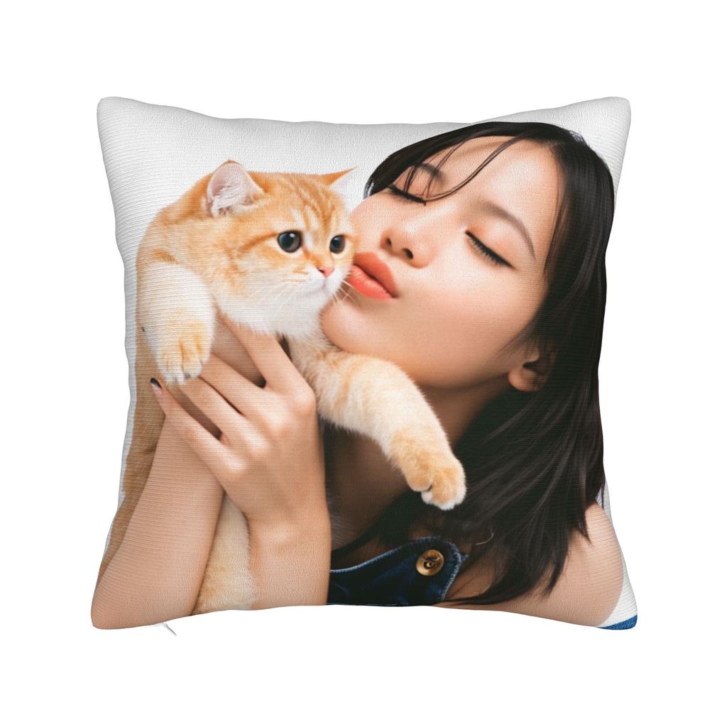 Kpop Style Cool Girl Lisa Pillow Case Vintage Pillow Cover Comfy Pillowcases For Living Room Sofa