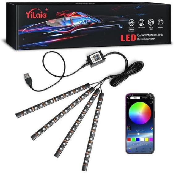 Car Lights Interior, Multicolor Music Car Strip Light Under Dash Lighting Kit wi