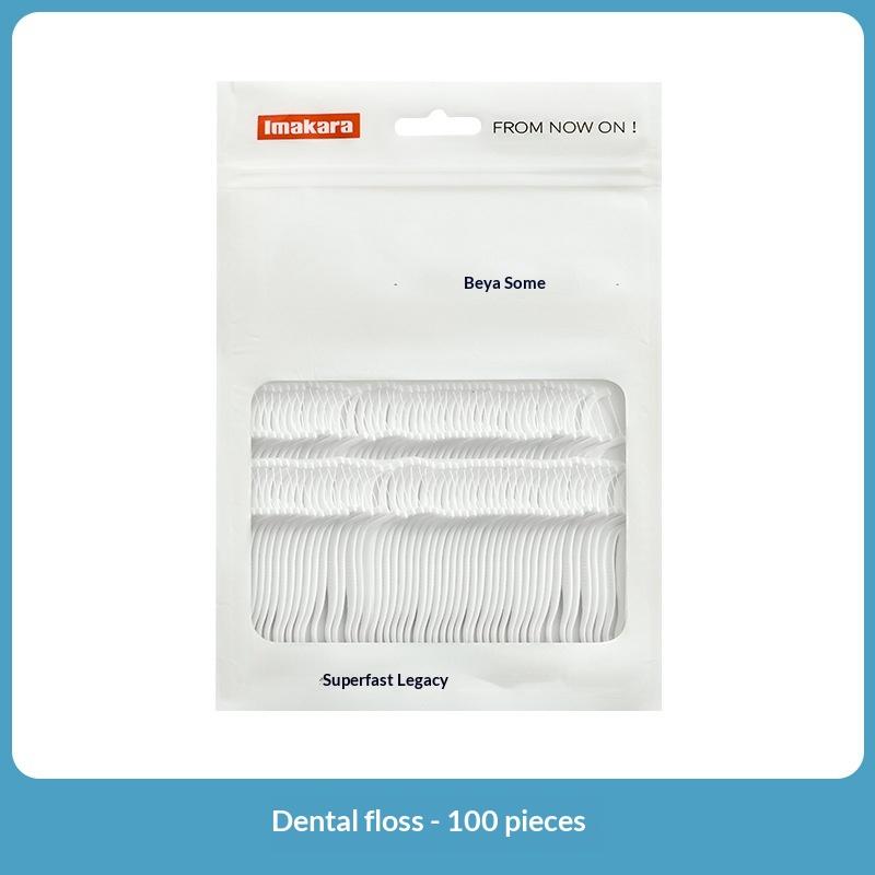 

Portable Floss Dispenser Includes 100Pcs Floss Automatic Ejectable Floss Organiser Oral Care Press-on Disposable Flossing Sticks
