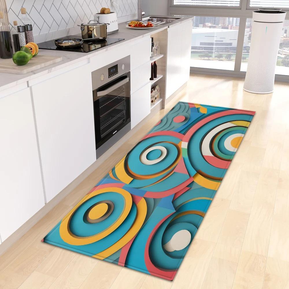 Creative Colorful Geometric Pattern Home Kitchen Floor Mat Door Front Decoration Floor Mat