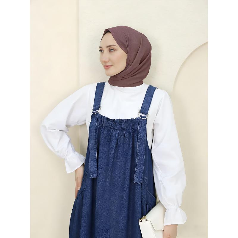 Women's Dress Malaysia Casual Loose Denim Strap Skirt
