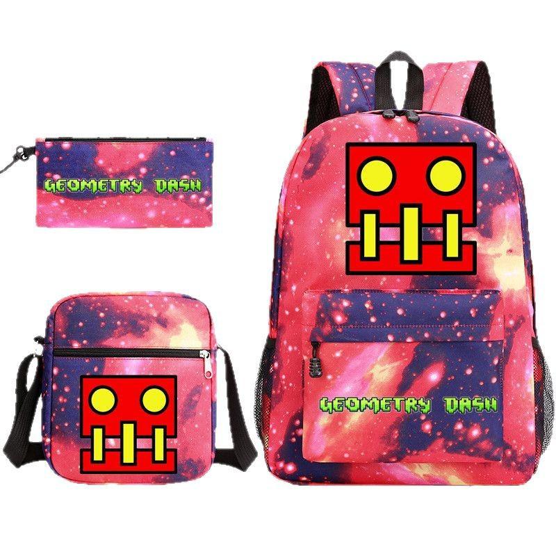 Geometrie Geometrică dash Geantă Școlară din Trei Piese Studenți Băieți și Fete Toc de Creioane pentru Campus Geantă din Pânză