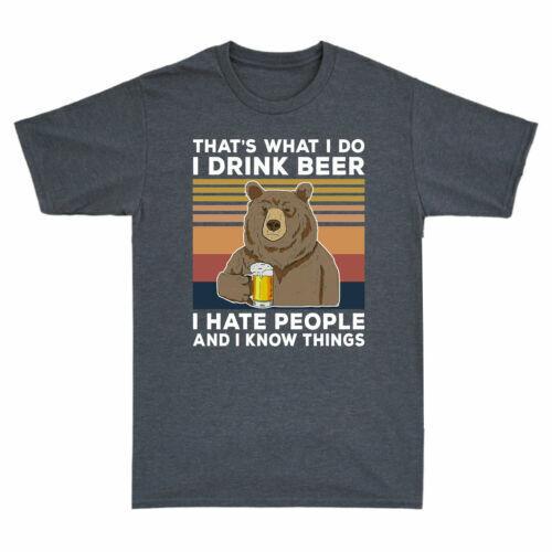 That What I Do I Drink Beer I Hate People And I Know Things Men Vintage Tee XXXL