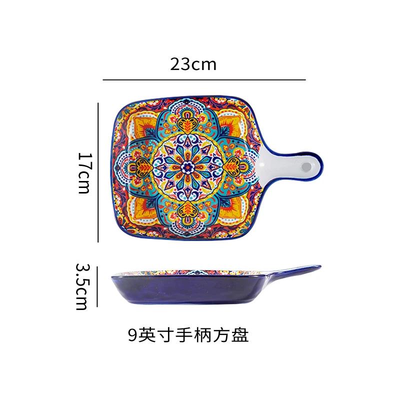 Böhmisches Keramikschüssel- und Geschirrset Reisnudelsuppenschüsseln Doppelohr Geschirrset für Zuhause