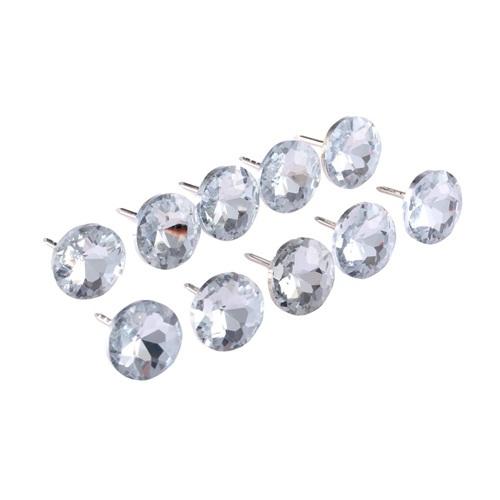 DRELD 10Pcs Diamond Crystal Upholstery Nails Buttons Tacks Studs Pins 14/16/18/22mm Sofa Wall Decoration Furniture Accessory