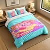 Soft Bedding Set Kirby Pattern, 1 Duvet Cover Plus 2 Pillowcases Stylish Bedroom Home Textile