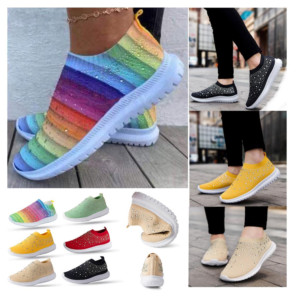 Running Shoes Casual  Shoes Round Toe Crystal   Pumps Single Shoes