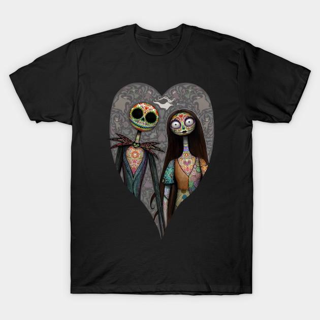 

Men Black Print T-shirt Nightmare Sugar Skulls No-Cut Transfer Paper Print Cotton Tshirt L чёрный
