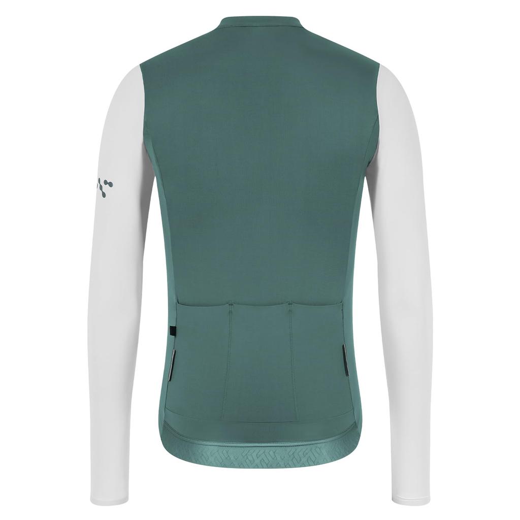 Santic Long Sleeve Cycling Cycling UV and Breathable Size Men's Jersey, Spring/Summer Wear, Protection, Quick-Drying, Breathable, (Green, M)