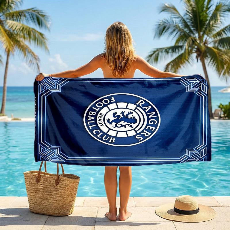 Asciugamano da Spiaggia Rangers FC Stampa Asciugatura Rapida Microfibra Assorbente Portatile da Viaggio Asciugamano da Nuoto
