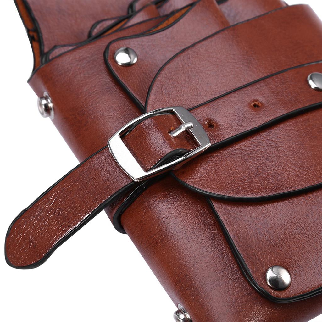 Hair Care Waist Pack Hair Scissors Comb Bag Hairpin Bottle Bag Salon Hairdressing Tool Brown