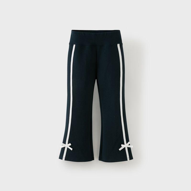 David Bella Children s Knit Pants 2026 Spring New Style Girls  Sports Flared Pants Slightly Flared Long Pants Navy Blue [Ready Stock] 150