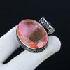 Pink Topaz Pendant, 925 Sterling Silver Pendant, Handmade Jewelry Pendant, Antique Pendant, Topaz Gemstone, Red Color Pendant, Gift For Mom
