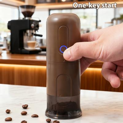 Macinacaffè Elettrico e Manuale Macinino Portatile per Fagioli con Macinatura Regolabile Compatto Macchina per Espresso Macinino Manuale di Precisione per Fagioli
