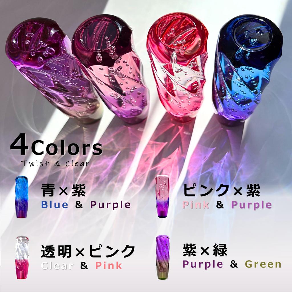 Tonra Crystal Shift Knob Universal Adapter M8 M10 M12 45x150mm 280g MT AT Car Twist Purple Green