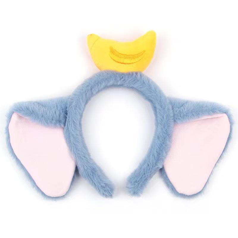 Cute Dumbo Elephant Plush Headband for Makeup & Face Washing - Adorable Cartoon Ears Hair Accessory