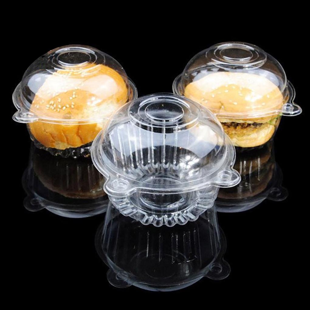 100 Pezzi Trasparenti Singoli Portatorte Cupcake Muffin Cupole Portabicchieri Scatole di Plastica