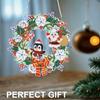 4pcs Xmas Theme 2D Flat DIY Special Shape Rhinestone Diamond Art Window Pendants Diamond Art Pendant Home Wall Decoration Crafts