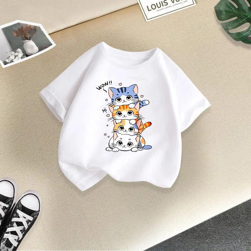 

Children T-shirt Cute Animal Printed Kids 100% Cotton Clothes Tops 2-13Y O-Neck Short-sleeve T-shirt 4T(110cm)