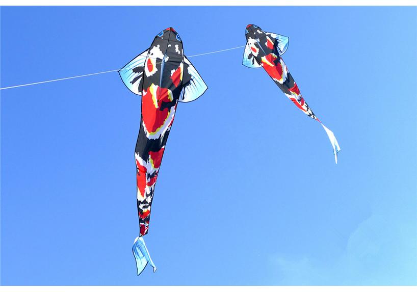 Large Chinese Style 3-Meter Koi Carp Kite with Long Tail - Easy to Fly in Light Breeze