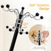 17-Hook Hat Rack Organizer Stand, Sturdy Metal Coat Stand with 360° Rotating Head & Marble Base, for Hat Scarf Bag Clothes