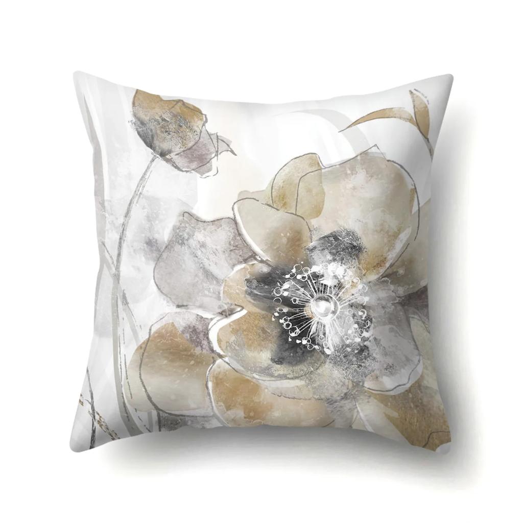 Home Decoration Living Room Sofa Pillowcase Garden  Oil Painting  Cushion Cover Polyester Pillow 45x45cm