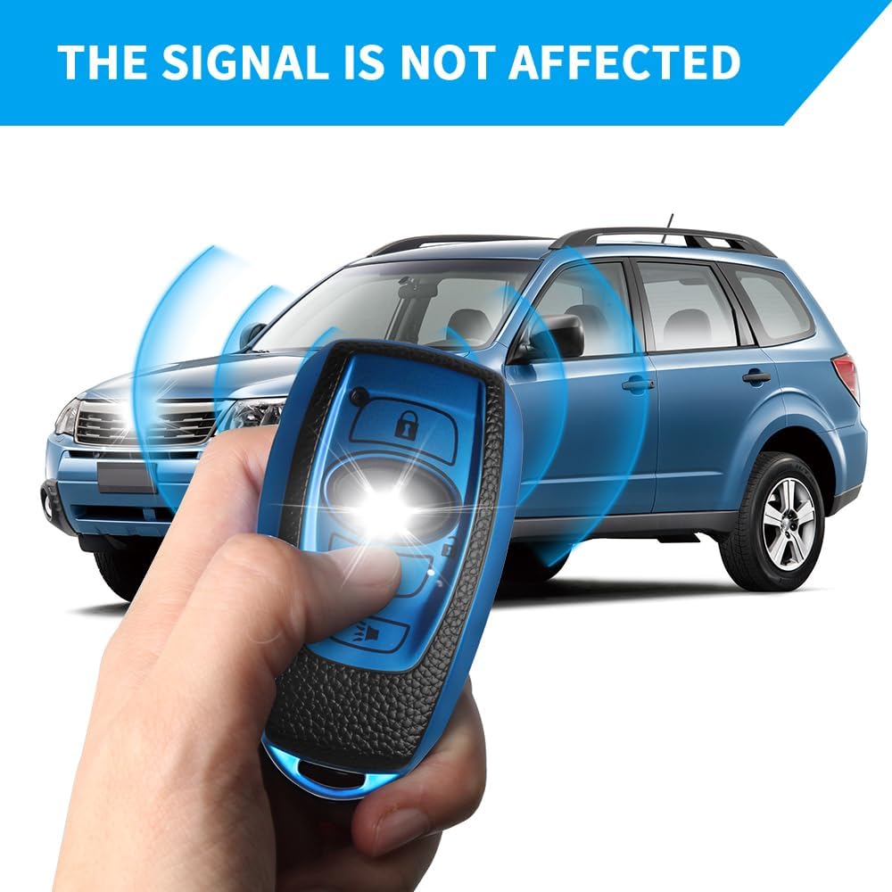 QBUC for Subaru Key Fob Cover Case with Keychain,Car Key Holder fit for Subaru Crosstrek Forester Outback Ascent Impreza Legacy BRZ WRX Sti 4 Buttons