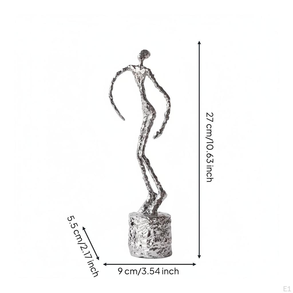 Human Figure Sculpture Slender with Cylindrical Base Minimalist Abstract Standing Statue