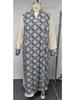 Plus Size Middle Eastern Ethnic V-Neck Printed Patchwork Long Dress