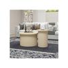 Tavolino rotondo - MUVOE - Set da 2 pezzi - Legno naturale - Design contemporaneo - Stabile e durevole