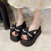 Fashion Women's Genuine Leather Shoes House Slippers Platform Shale Female Beach Slides Pantofle Sabot 2025 House Slippers Platform Fema
