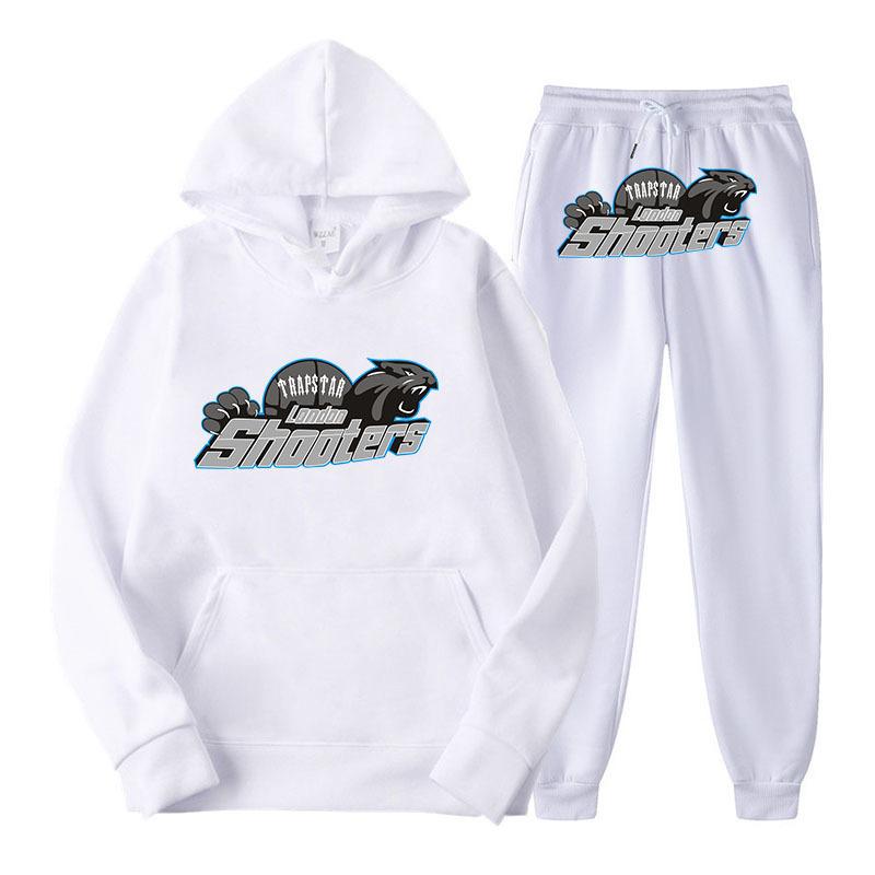 Printed Sportswear Men's Two-piece Loose Hooded Sweatshirt Set