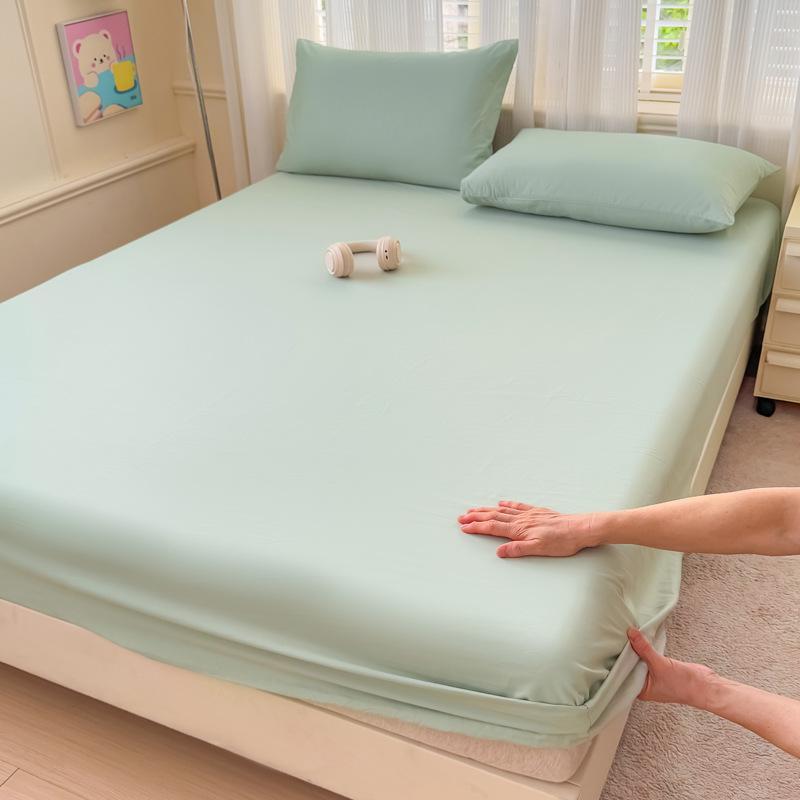 

100% Cotton Dormitory Bed Cover - Anti-Slip, Long-Staple Cotton Mattress Protector 1 Pillowcase 48x74cm