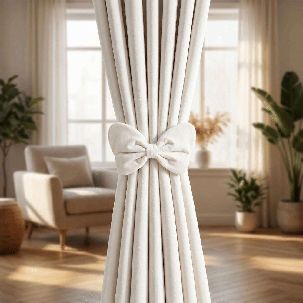 2Pcs Velvet Bowknot Curtain Tiebacks Creative Curtain Holders Window Decor