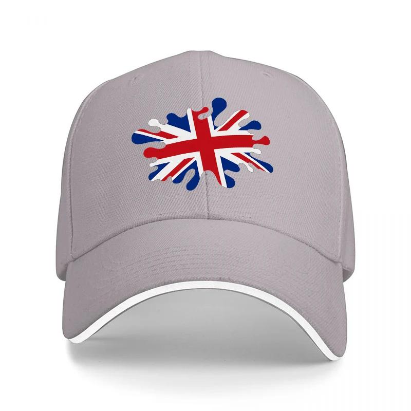 Union Jack Flag Embroidered Black Baseball Cap Classic British Design Adjustable Fit for Men and Women