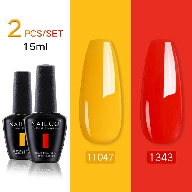 NAILCO 2 цвета, 15 мл, набор гель-лаков для ногтей Vernis, полуперманентный УФ-светодиодный гель для дизайна ногтей, принадлежности для профессионалов, отмачиваемый верхний слой